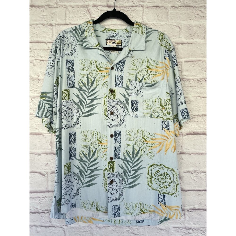 CARIBBEAN JOE Hawaiian Style Men's Shirt  Size XL 100% Rayon - Picture 13 of 13